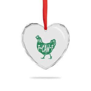 F Caw F Lucky Chicken Heart Crystal Glass Ornament Funny St Patricks Day TS14 Print Your Wear
