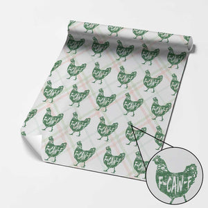F Caw F Lucky Chicken Wrapping Paper Roll Funny St Patricks Day TS14 Christmas Plaid Print Your Wear