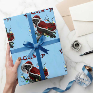 F Caw F Raven Sarcastic Joke Wrapping Paper Roll Holiday Gag Gift TS12 Light Blue Print Your Wear