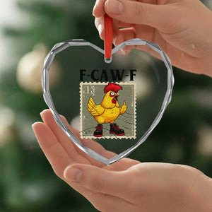 F Caw F Screaming Chicken Heart Crystal Glass Ornament Metal Heavy Punk Rock Music TS10 Print Your Wear