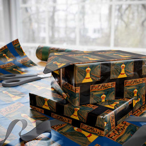 F Caw F Screaming Chicken Wrapping Paper Roll Funny Fawk Off Meme TS10 Black Print Your Wear