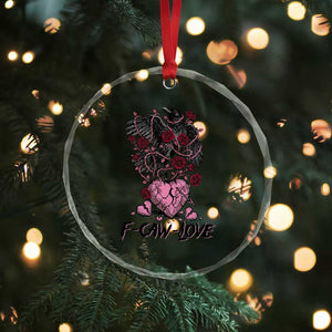 F Caw Love Crystal Glass Ornament Funny Anti Valentines Day Gothic Bird Meme TS14 Print Your Wear