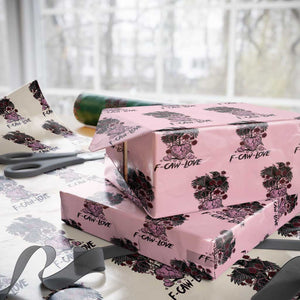 F Caw Love Wrapping Paper Roll Funny Anti Valentines Day Gothic Bird Meme TS14 Light Pink Print Your Wear