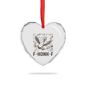 F Honk F Goose Lover Heart Crystal Glass Ornament Funny Silly Chaotic Gift TS12 Print Your Wear