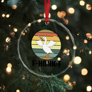 F Honk F Goose With Knife Crystal Glass Ornament Funny Chaotic Meme Gift TS12 Print Your Wear
