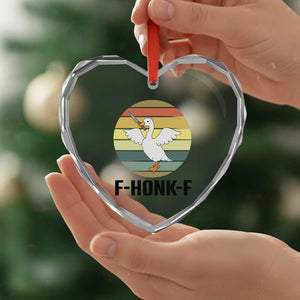 F Honk F Goose With Knife Heart Crystal Glass Ornament Funny Chaotic Meme Gift TS12 Print Your Wear