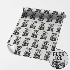 F Ice Riot Protest Graphic Wrapping Paper Roll Political Resistance Against Ice Violence TS02 Christmas Plaid Print Your Wear