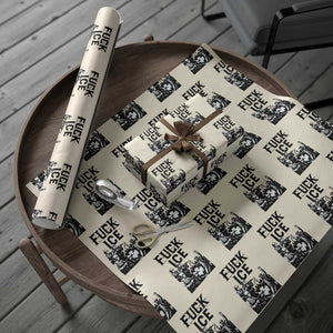 F Ice Riot Protest Graphic Wrapping Paper Roll Political Resistance Against Ice Violence TS02 Beige Print Your Wear