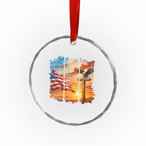 Faith And Freedom Christian American Flag Eagle Crystal Glass Ornament American Faith Pride TS12 Print Your Wear