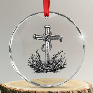Faith Family Fishing Crystal Glass Ornament Christian Jesus Cross Fathers Day Gift TS12 Transparent Glass 3'' Circle Print Your Wear