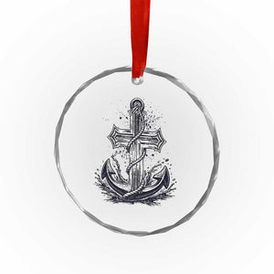 Faith Family Fishing Jesus Cross Anchor Crystal Glass Ornament Funny Christian Fisherman TS12 Print Your Wear