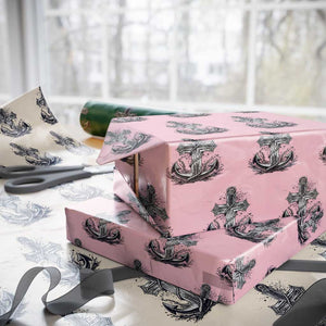 Faith Family Fishing Jesus Cross Anchor Wrapping Paper Roll Funny Christian Fisherman TS12 Light Pink Print Your Wear