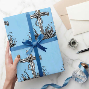 Faith Family Fishing Wrapping Paper Roll Christian Jesus Cross Fathers Day Gift TS12 Light Blue Print Your Wear