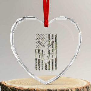 Faith Fishing Hunting Camo US Flag Cross With Hook Christian Heart Crystal Glass Ornament TS11 Transparent Glass 3'' Heart Print Your Wear