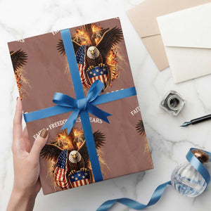 Faith Freedom 250 Years Wrapping Paper Roll Christian USA Independence 1776 2026 Bald Eagle TS11 Mocha Print Your Wear