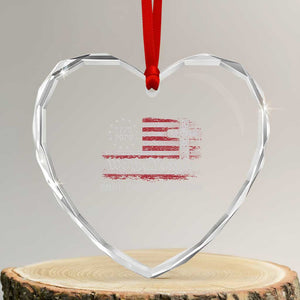 Faith Freedom 250 Years Heart Crystal Glass Ornament Christian USA 250th Anniversary TS11 Transparent Glass 3'' Heart Print Your Wear