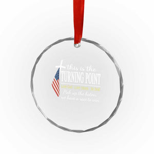 Faith Fueled Turning Point Crystal Glass Ornament Christian Patriot Cross and American Flag TS02 Print Your Wear