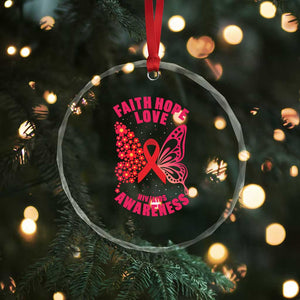 Faith Hope Love HIV Butterfly Crystal Glass Ornament Awareness Month Gift TS12 Print Your Wear