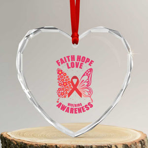 Faith Hope Love HIV Butterfly Heart Crystal Glass Ornament Awareness Month Gift TS12 Transparent Glass 3'' Heart Print Your Wear