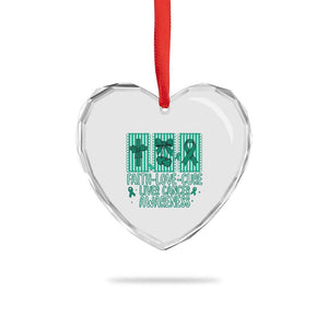 Faith Love And Cure Liver Cancer Awareness Heart Crystal Glass Ornament Hope Survivor Support