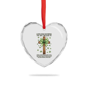 Faith Over Luck St Patrick's Day Heart Crystal Glass Ornament Christian Jesus Bible Verse Psalm 23 TS14 Print Your Wear