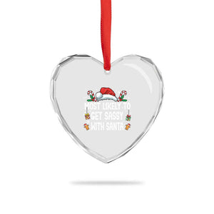 Family Matching Christmas Heart Crystal Glass Ornament Funny Most Likely To Get Sassy With Santa TS10 Print Your Wear