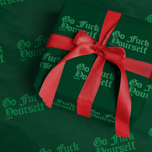 Fanone Officer Go F Yourself Wrapping Paper Roll Edgy Rebellious Attitude TS02 Green Print Your Wear