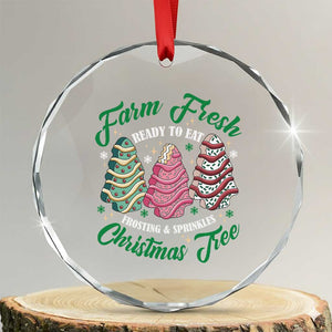 Farm Fresh Xmas Tree Cakes Crystal Glass Ornament TS09 Transparent Glass 3'' Circle Print Your Wear
