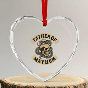 Father Of Mayhem Heart Crystal Glass Ornament Dad Snake Skull Fathers Day