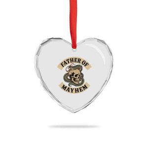 Father Of Mayhem Heart Crystal Glass Ornament Dad Snake Skull Fathers Day