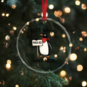 Fck ICE Crystal Glass Ornament Nihilist Penguin Anti-Government Meme TS14 Print Your Wear
