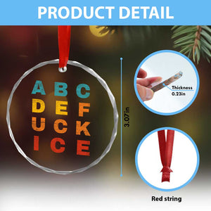 Fck Ice Crystal Glass Ornament Retro Protest Chinga La Migra Subtle FDT TS10 Print Your Wear