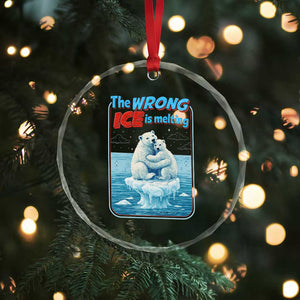 Fck Ice Crystal Glass Ornament The Wrong Ice Is Melting Polar Bear Social Justice TS10 Print Your Wear