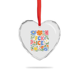 Fck Ice Heart Crystal Glass Ornament Funny Boho Floral Resist Retro Pro Immigration TS10 Print Your Wear