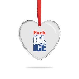 Fck Ice Heart Crystal Glass Ornament Get The Fck Out Of Minneapolis Polar Bear TS10 Print Your Wear