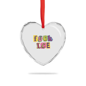 Fck Ice Heart Crystal Glass Ornament Immigration Activist Magazine Cutout Paper Graphic TS11 Print Your Wear
