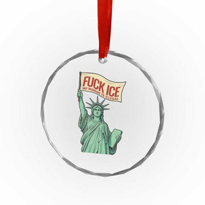 Fck Ice No Human Is Illegal Crystal Glass Ornament Statue of Liberty Anti ICE Immigration Human Rights Protest TS14 Print Your Wear