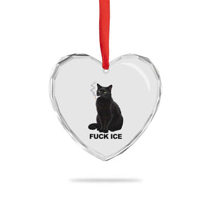 Fck Ice Smoking Cat Heart Crystal Glass Ornament Subtle FDT Black Cat Meme TS10 Print Your Wear