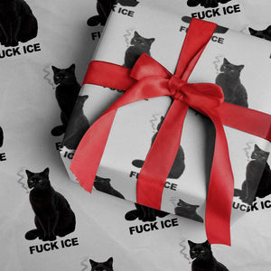 Fck Ice Smoking Cat Wrapping Paper Roll Subtle FDT Black Cat Meme TS10 White Print Your Wear