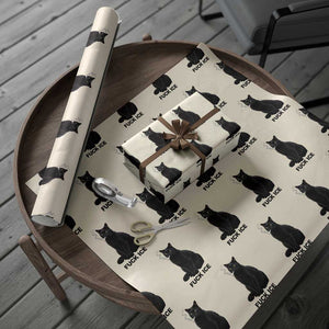 Fck Ice Smoking Cat Wrapping Paper Roll Subtle FDT Black Cat Meme TS10 Beige Print Your Wear