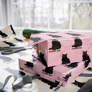 Fck Ice Smoking Cat Wrapping Paper Roll Subtle FDT Black Cat Meme TS10 Light Pink Print Your Wear
