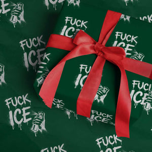 Fck Ice Wrapping Paper Roll Vintage Graffiti No Human is Illegal TS10 Green Print Your Wear
