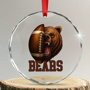 Fear The Bear Football Crystal Glass Ornament Game Day Sports Fan Gift TS12 Transparent Glass 3'' Circle Print Your Wear