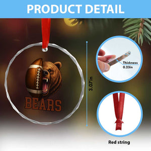 Fear The Bear Football Crystal Glass Ornament Game Day Sports Fan Gift TS12 Print Your Wear