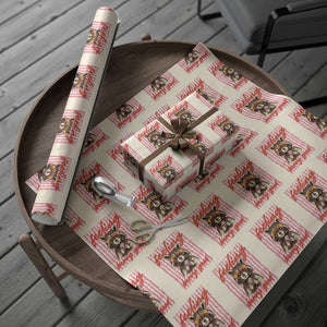 Feeling Berry Good Wrapping Paper Roll Funny Raccoon Strawberry Summer Vibes TS14 Beige Print Your Wear