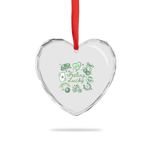 Feeling Lucky St Patricks Day Coquette Shamrock Heart Crystal Glass Ornament TS11 Print Your Wear