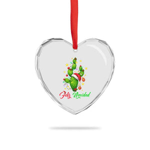 Feliz Navidad Cactus Heart Crystal Glass Ornament Funny Spanish Christmas Gift TS12 Print Your Wear