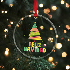 Feliz Navidad Colorful Xmas Tree Spanish Crystal Glass Ornament TS09 Print Your Wear