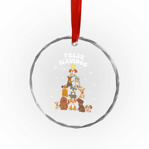 Feliz Navidog Dog Funny Xmas Crystal Glass Ornament TS09 Print Your Wear