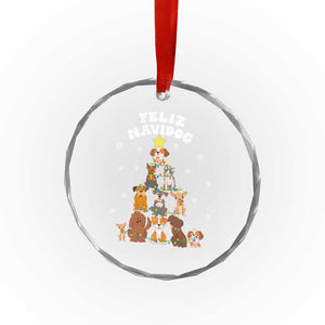 Feliz Navidog Dog Funny Xmas Crystal Glass Ornament TS09 Print Your Wear